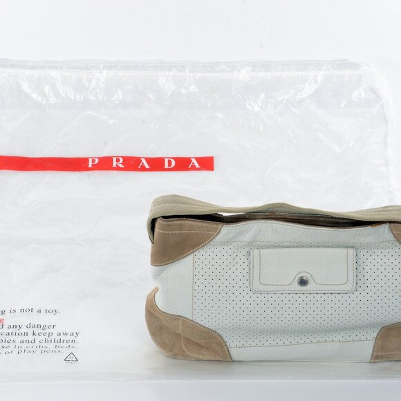 Prada Sport (Linea Rossa) Calf Leather and Suede Shoulder Bag - Picture 13 of 13